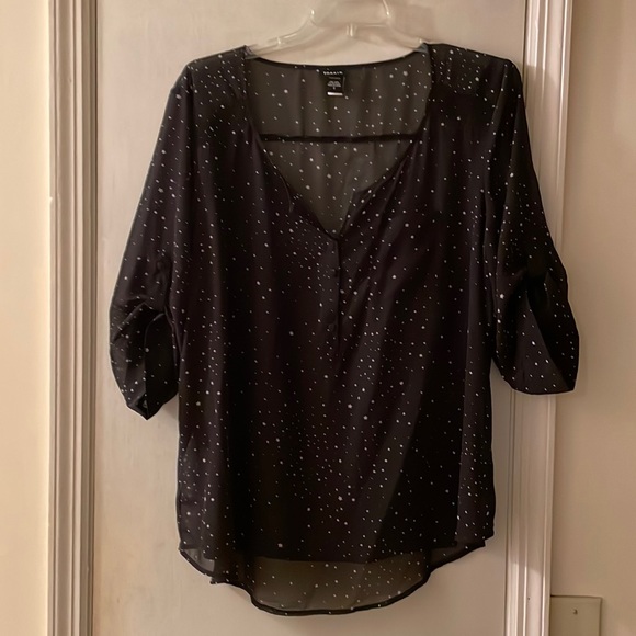 Torrid black sheer blouse with star pattern size 3X - Picture 1 of 5